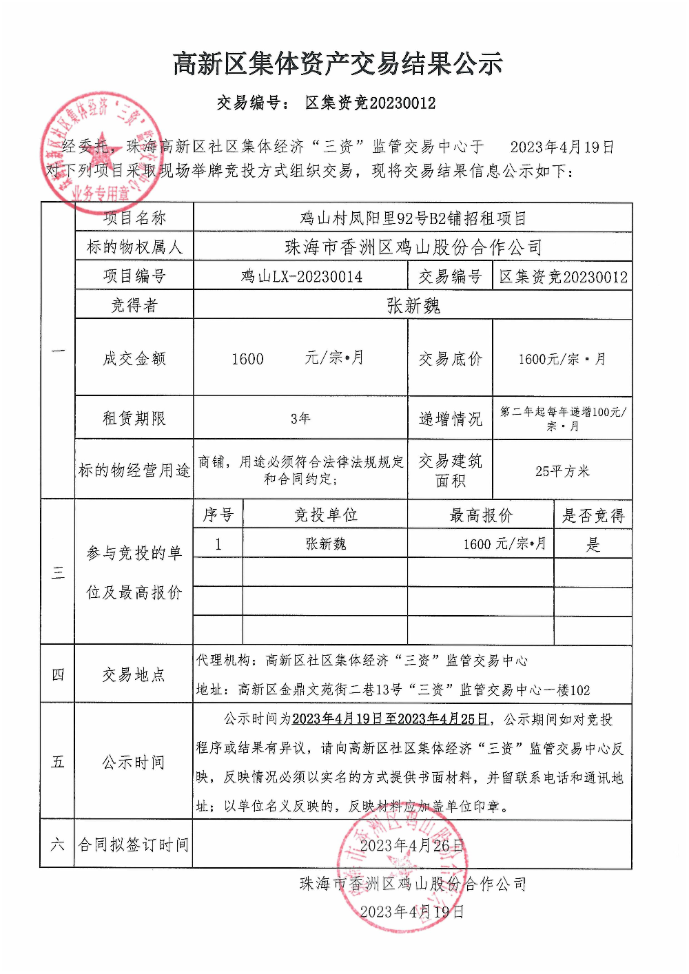 （区集资竞20230012）鸡山村凤阳里92号B2铺中标公告.jpg